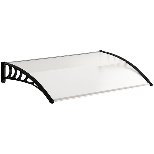 Auvent de porte Polycarbonate Transparent noir <span itemprop=