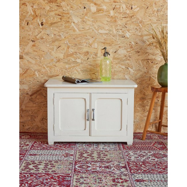 Petit buffet en bois Gilbert N°1555 - Bon état Couleur blanc <span itemprop=