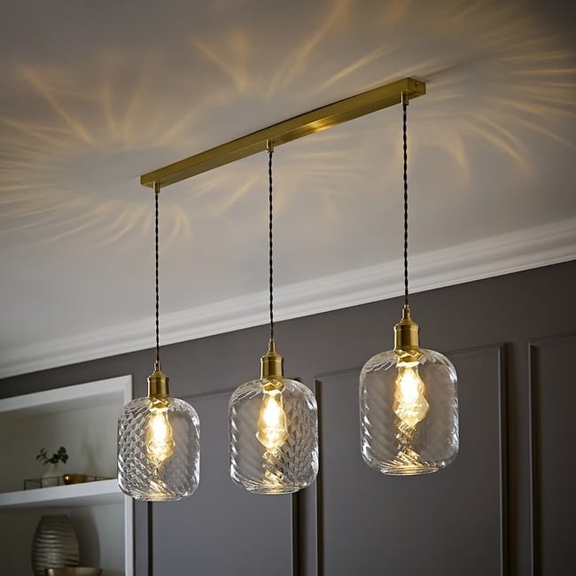 Emerson 3-Light Swirl Glass Diner Pendant Light with Filament Bulbs - ÉDITÉ