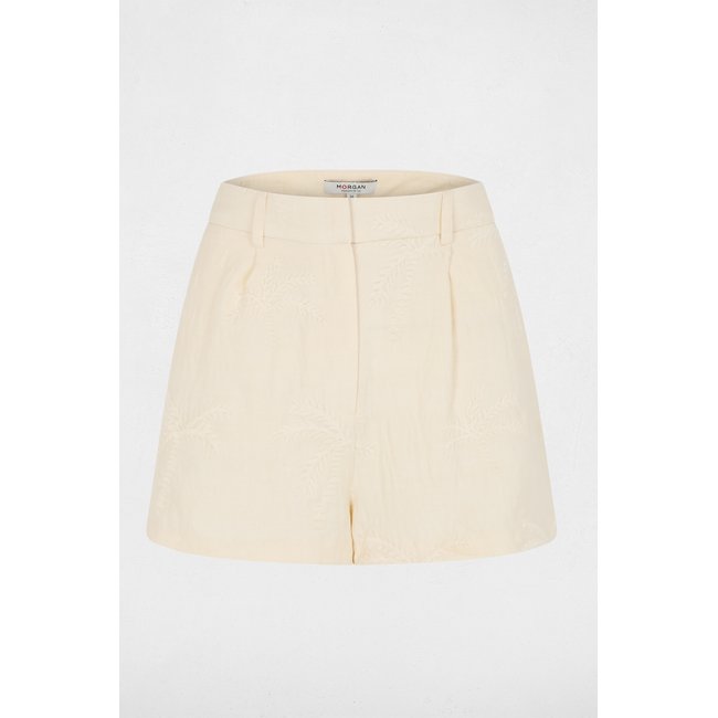 Short taille haute creme <span itemprop=