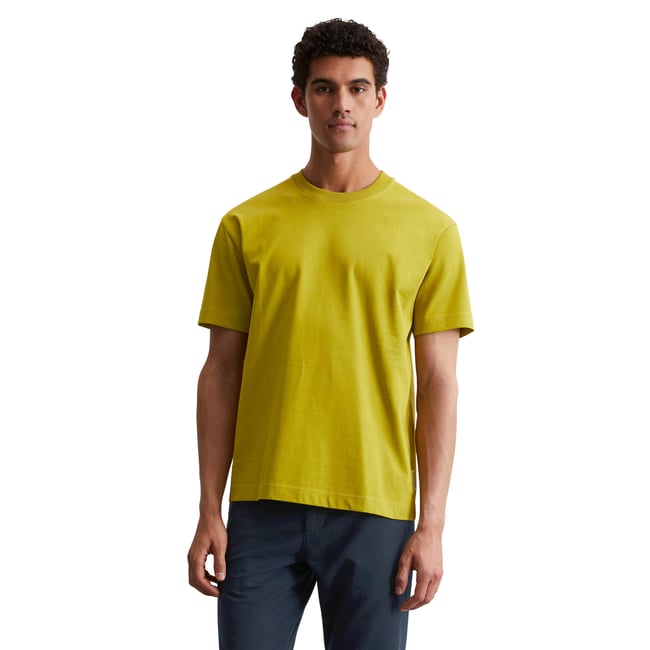 T-shirt relaxed en jersey de coton bio épais vert clair <span itemprop=