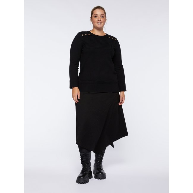 Jupe longue en douce viscose de maille MILANO ECOVERO noir <span itemprop=