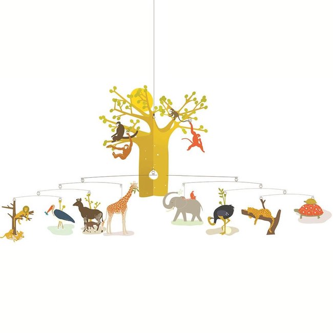 Mobiles polypro La savane africaine multicolore <span itemprop=