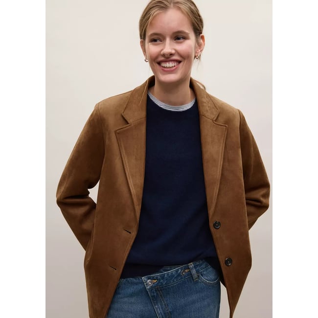 Blazer effet daim tabac <span itemprop=