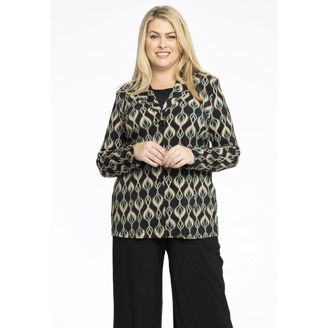Veste /Blazer imprimé / imprimée noir <span itemprop=