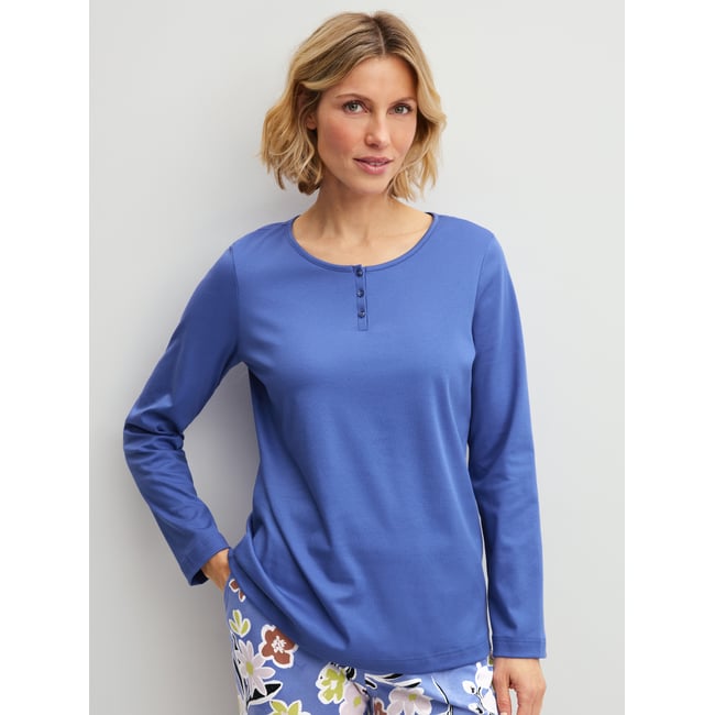 T-shirt à manches longues manches longues Coton SLEEP OVER M&M deep cobalt <span itemprop=