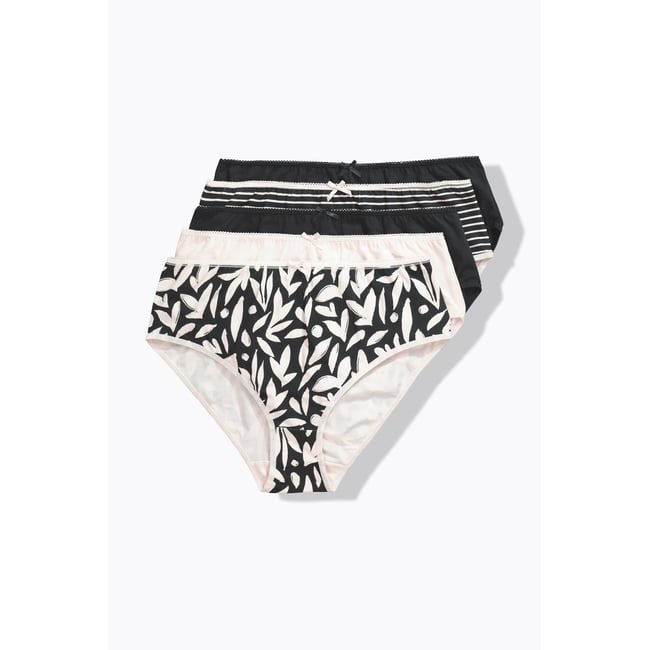 Lot de 5 culottes midi, motif/uni noir <span itemprop=