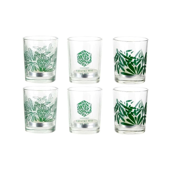 Photophores jungle avec bougies chauffe-plat (Lot de 6) Couleur v019845 <span itemprop=