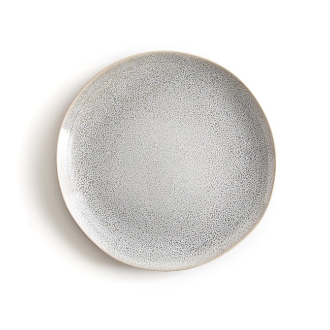 Lot de 4 assiettes plates grès, Soul Couleur gris clair <span itemprop=