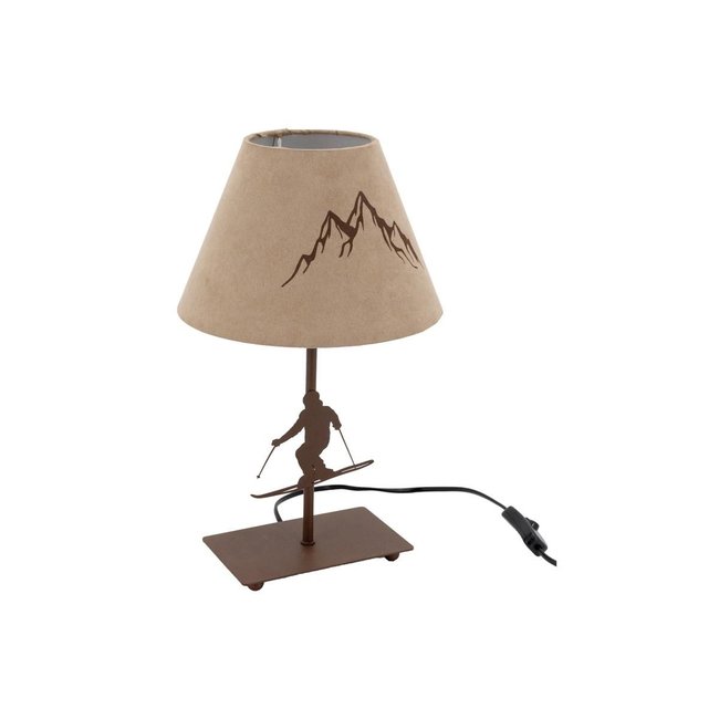Lampe à poser métal découpé Chatel Skieur Couleur brown <span itemprop=