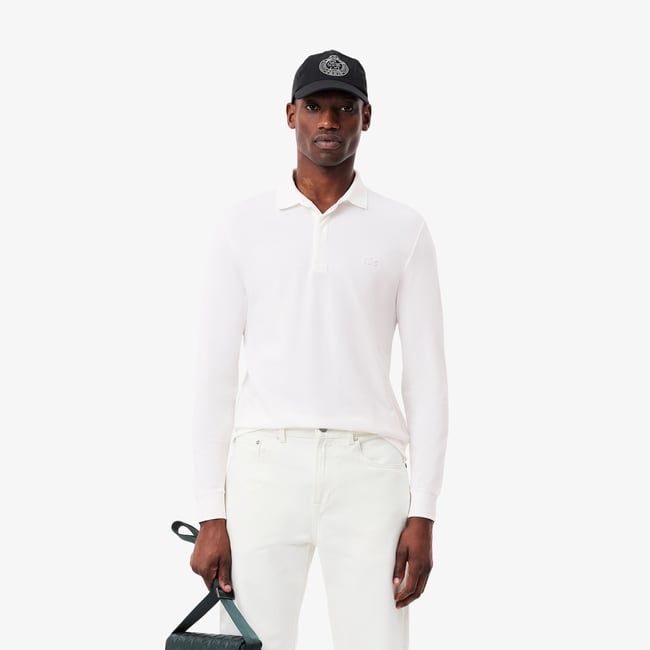Polo manches longues droit maille piquée - LACOSTE