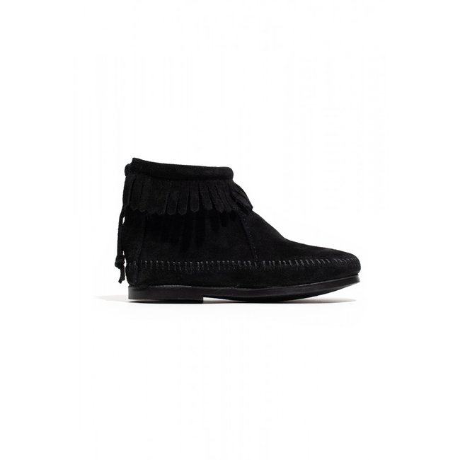 Bottines en cuir suede BACK ZIP noir <span itemprop=