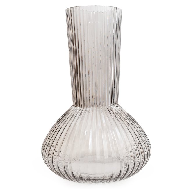 30cm Grey Ridged Bottle Vase, grey, SO'HOME