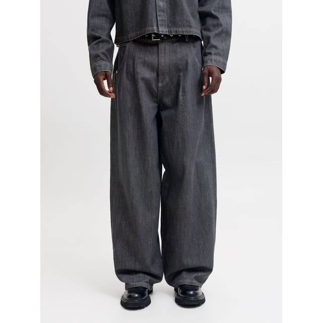 Jeans À Coupe Tonneau grey denim <span itemprop=