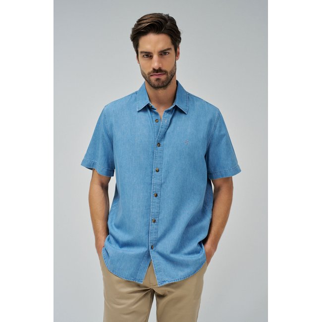 CHEMISE EN LIGHTDENIM bleu turquoise <span itemprop=