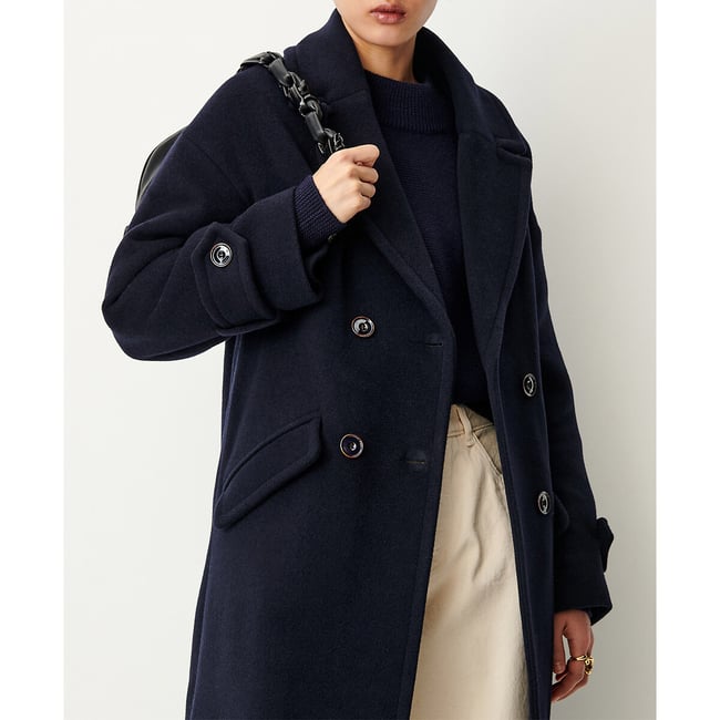 Manteau en laine majoritaire à double boutonnage, MIA - SESSUN