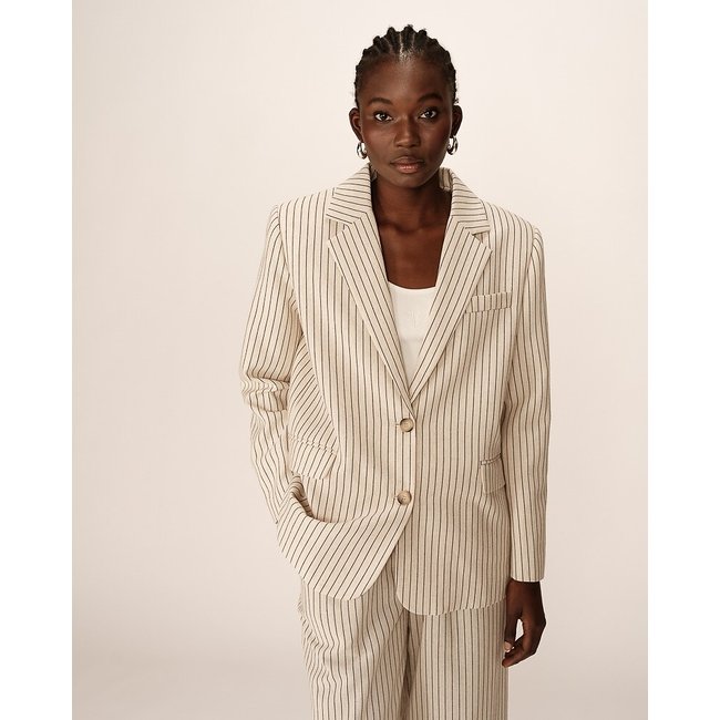 Veste de tailleur à rayures PIA beige <span itemprop=
