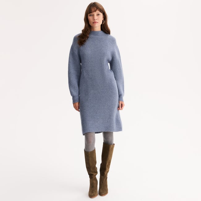 Robe pull en tricot, mi-longue, manches longues - ANNE WEYBURN