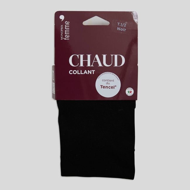 Paire de collants en tencel MONOPRIX noir <span itemprop=