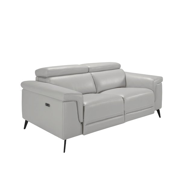 Canapé rembourré en cuir Couleur gris | noir <span itemprop=