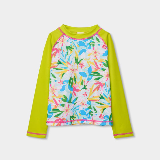 T-shirt fille mancs longues imprimée multicolore <span itemprop=