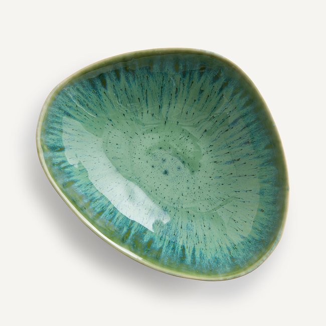 Stilla Reactive Enamelled Stoneware Hollow Dish turquoise AM.PM