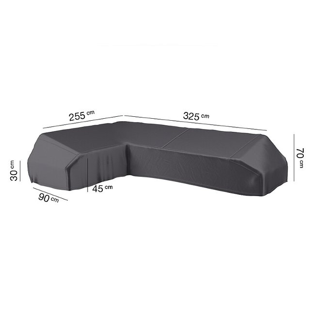 Garden Right Hand Platform Cover 325x255x90xH30/45/70cm, grey, AEROCOVER