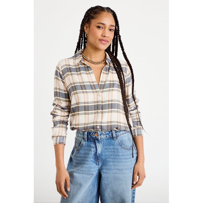 Chemise manches longues bleu <span itemprop=