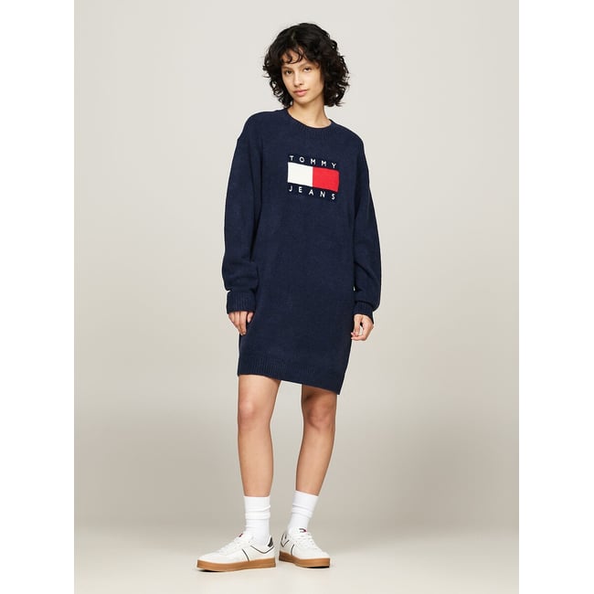 Robe sweat logotée  bleu nuit <span itemprop=