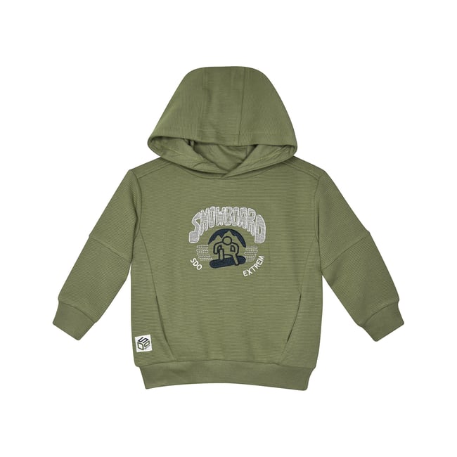 Sweat sigismond maille fantaisie manches longues vert <span itemprop=