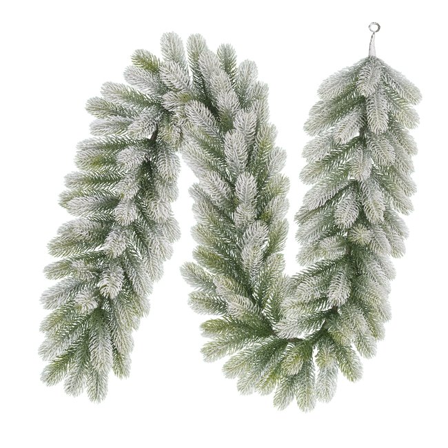 Guirlande de Noël enneigée L180 cm NAGOYA Couleur vert <span itemprop=