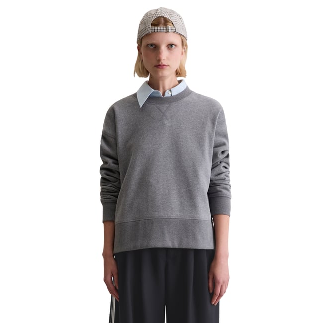 Sweat-shirt relaxed en mélange de coton organique gris <span itemprop=