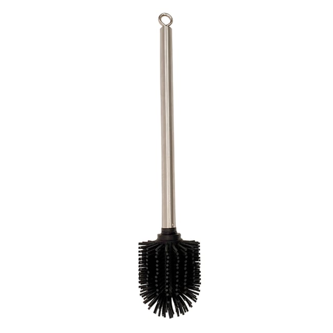 Balayette WC avec manche en métal Couleur argent <span itemprop=