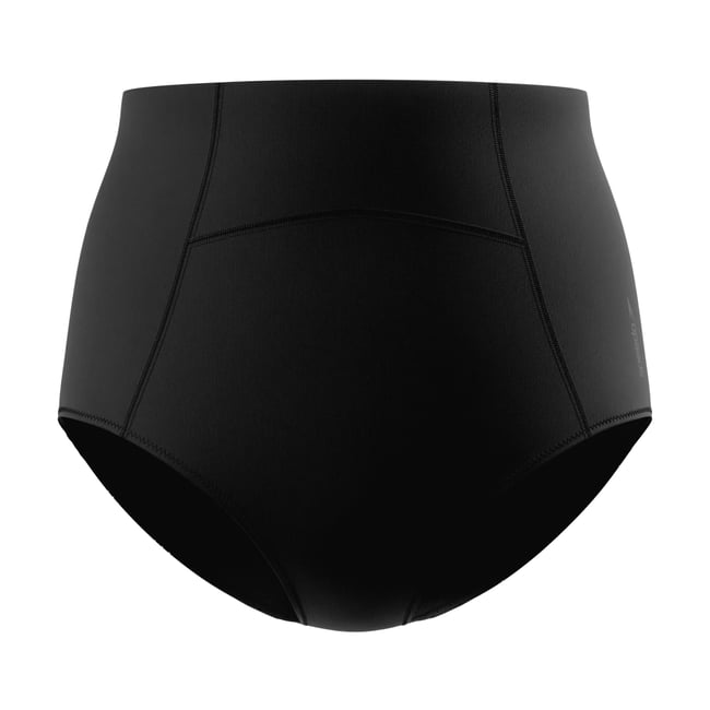 Bas de maillot de bain uni à taille élastiquée coupe boyleg OCEAN FLEX noir <span itemprop=