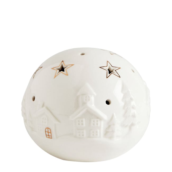 Boule décorative LED petit modèle Village de Noël Couleur blanc <span itemprop=