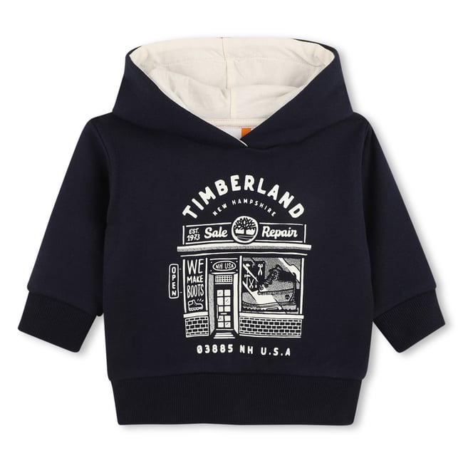 Sweat à capuche bleu cargo <span itemprop=
