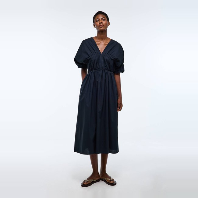 Robe midi smockée en coton BIO GOTS - MONOPRIX