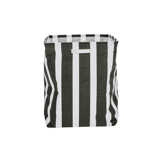 Panier à linge rayé textile  Store Couleur vert <span itemprop=