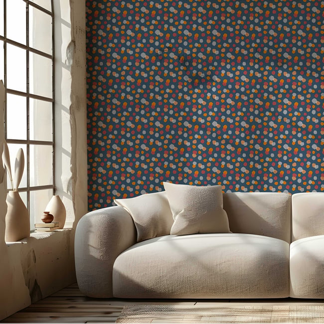 Papier peint bulle Couleur intissé <span itemprop=