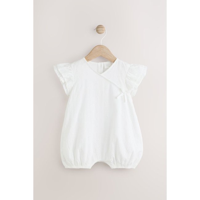 Barboteuse bébé 100 % coton broderie blanche <span itemprop=