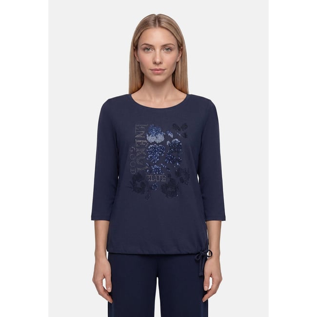 Haut casual à cordon coulissant sous tunnel dark sky <span itemprop=