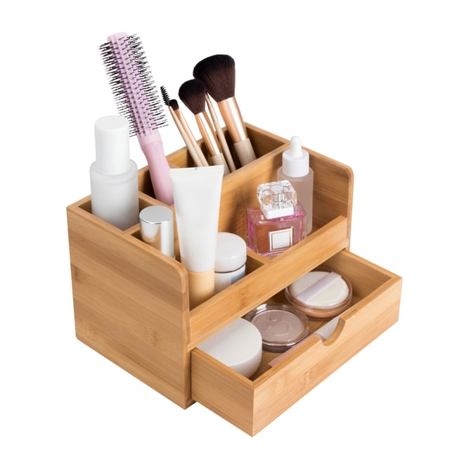 Organiseur en bambou, SENSEA Couleur naturel <span itemprop=