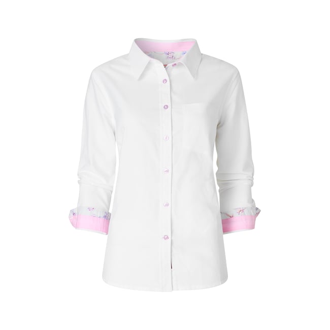 Chemise Oxford coton féminine blanc <span itemprop=