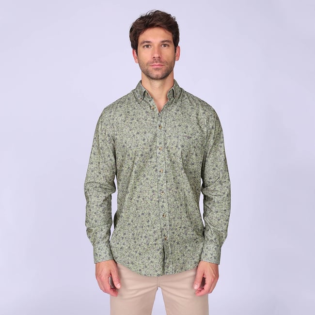 Chemise velours Hindia kaki <span itemprop=