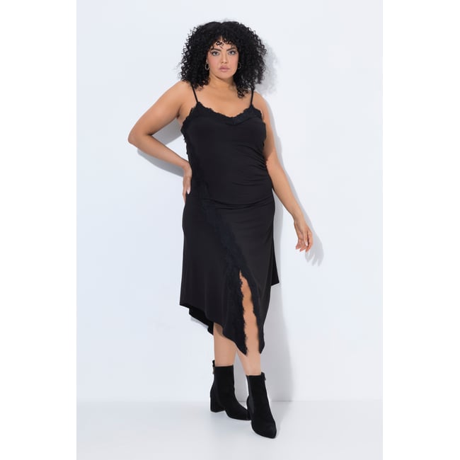 Robe maxi en jersey au tombé fluide noir <span itemprop=