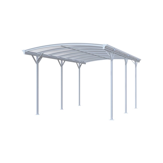 Carport aluminium et polycarbonate 15m² LE MANS blanc <span itemprop=