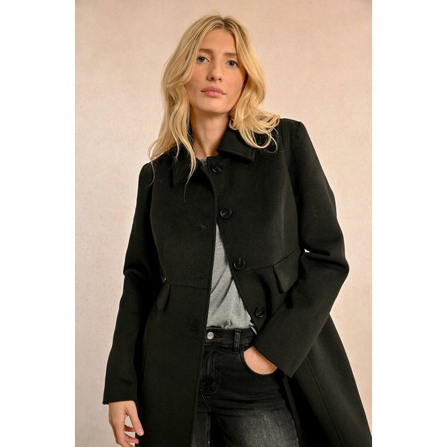 Cappotto dritto nero MOLLY BRACKEN