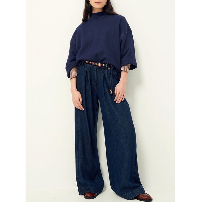Rinim Wide Leg Trousers with High Waist and Belt, untreated, SESSUN