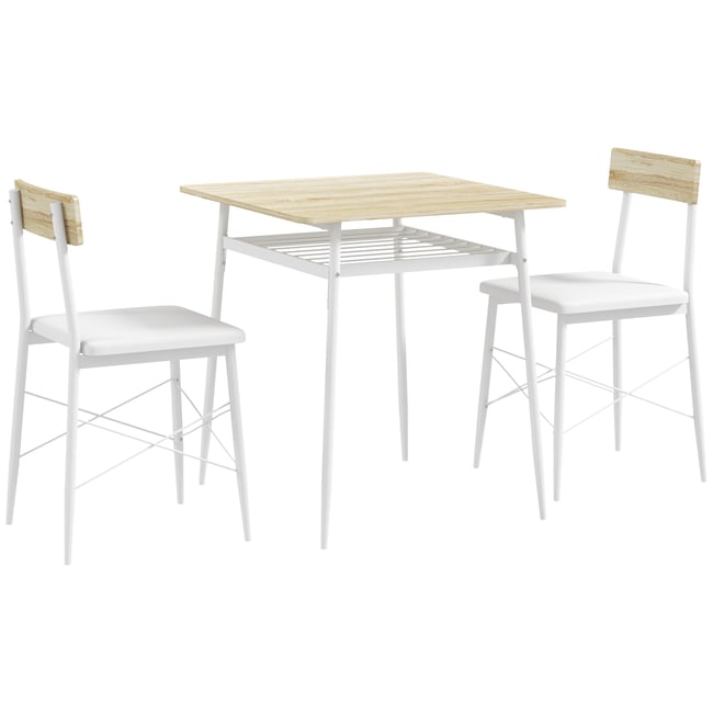 Ensemble de table à manger Acier Chêne Couleur chêne, blanc <span itemprop=