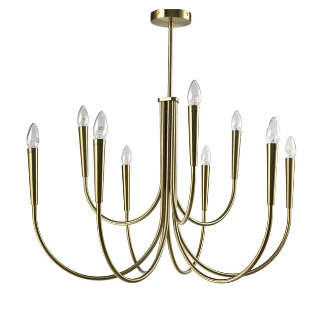Lustre doré bras multiples 9 lumières - KAELISMA Couleur v019843 <span itemprop=